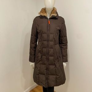 Marc New York Brown Long Length Duck Down Puffer Coat Small